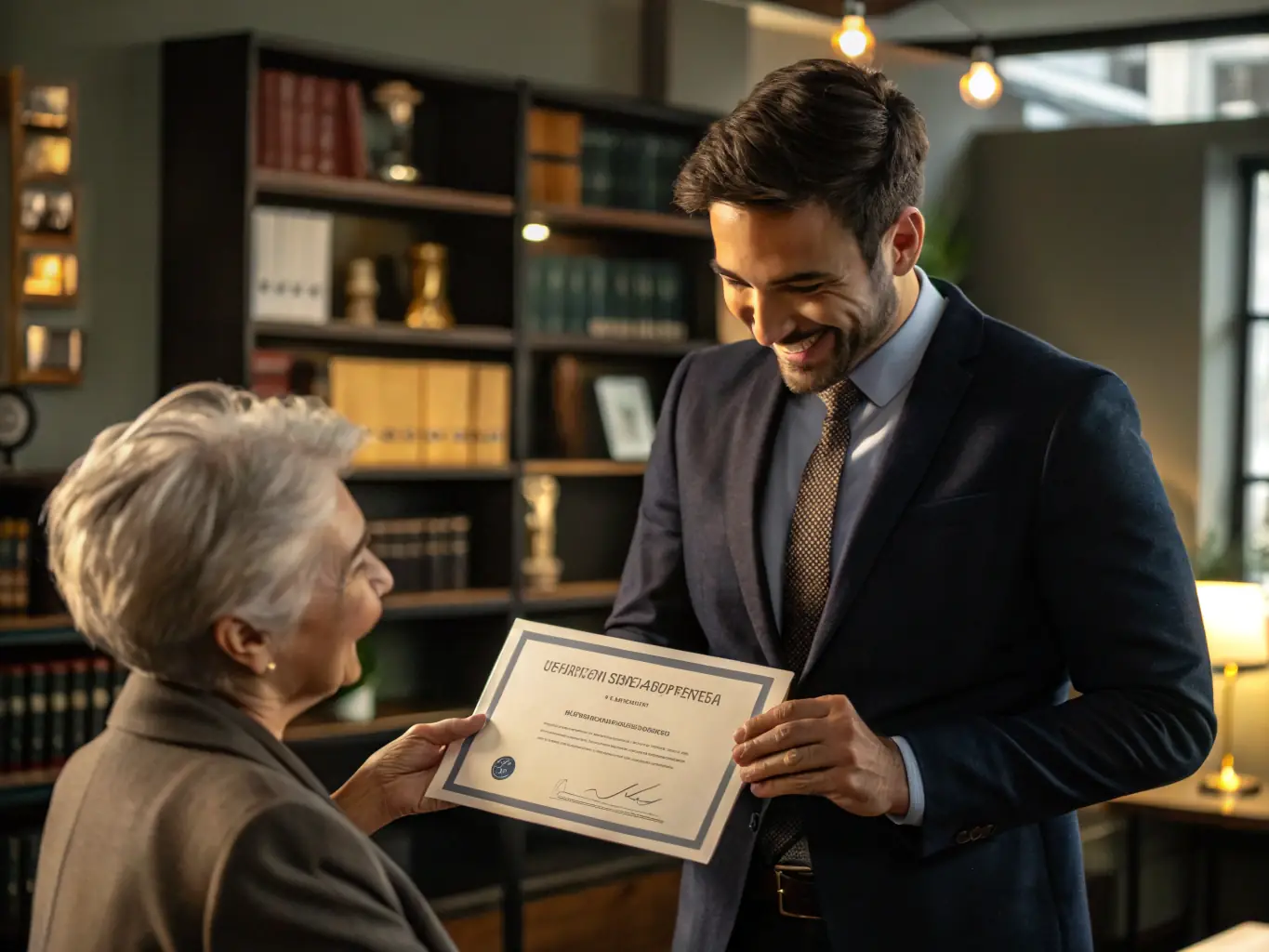 A professional photograph showcasing a Suntilies partner receiving a certificate of appreciation at an annual company event, symbolizing the strong relationship and mutual respect.